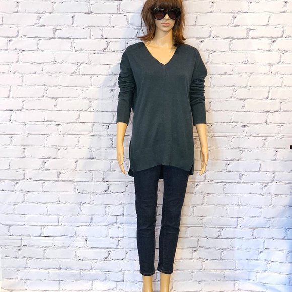 TROUVE, Long sleeve pullover hunter green sweater, Size: large - Picture 3 of 12